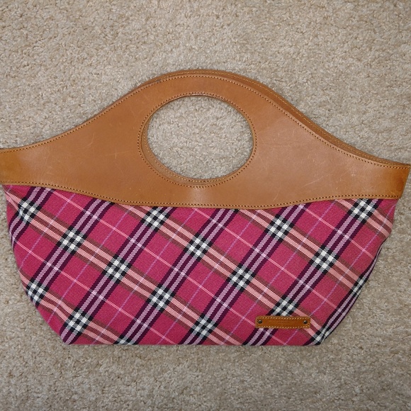 Large Vintage Burberry Blue London Handbag - Picture 2 of 8